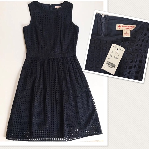BROOKS BROS. Navy Blue Sleeveless Dress SZ. 4 - Picture 2 of 7